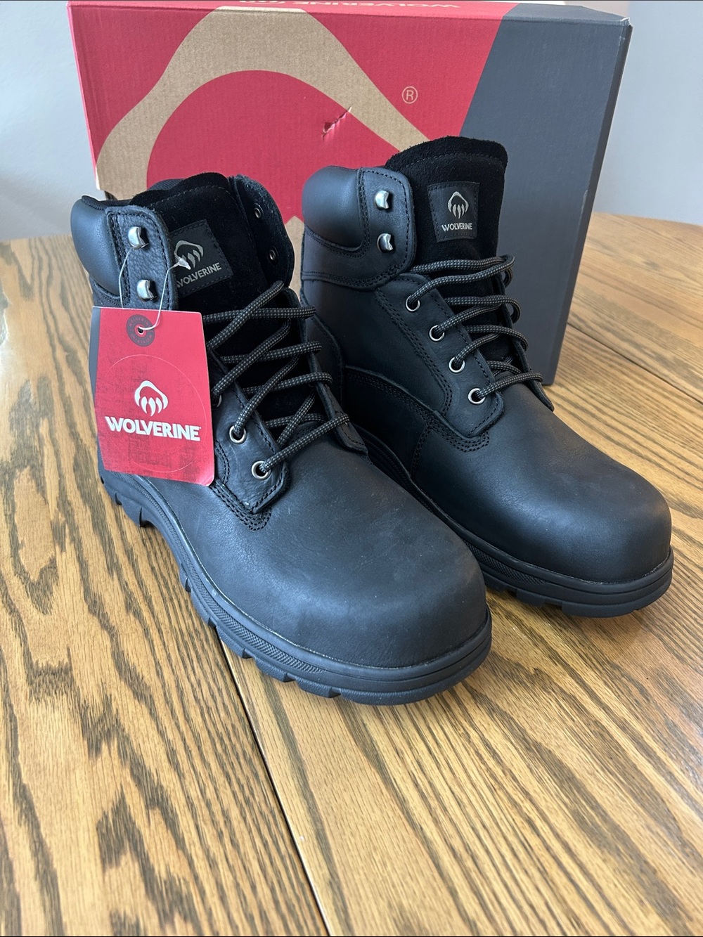 Wolverine Carlsbad Waterproof Steel Toe Work Boots, Black, size 12, NIB